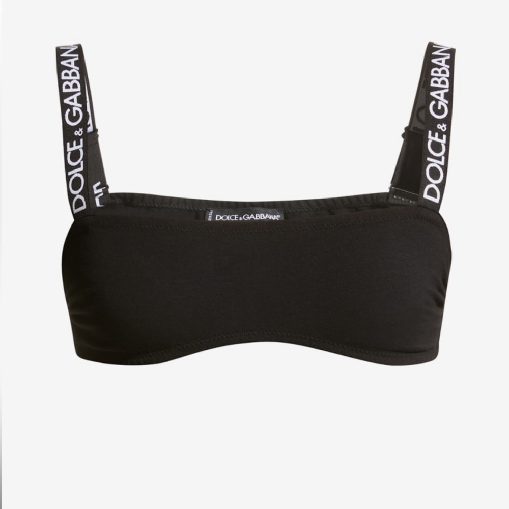 Dolce & Gabbana Black Logo Strap Top